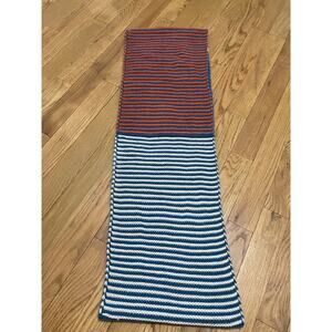 The North Face Blue Orange White Striped knit winter Infinity Scarf 9.5in x 60in